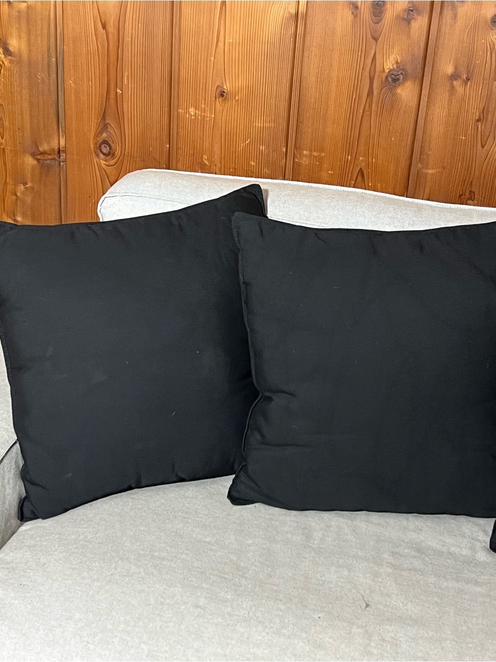 Outdoor European Sunbrella Black 16” Square Accent Pillow